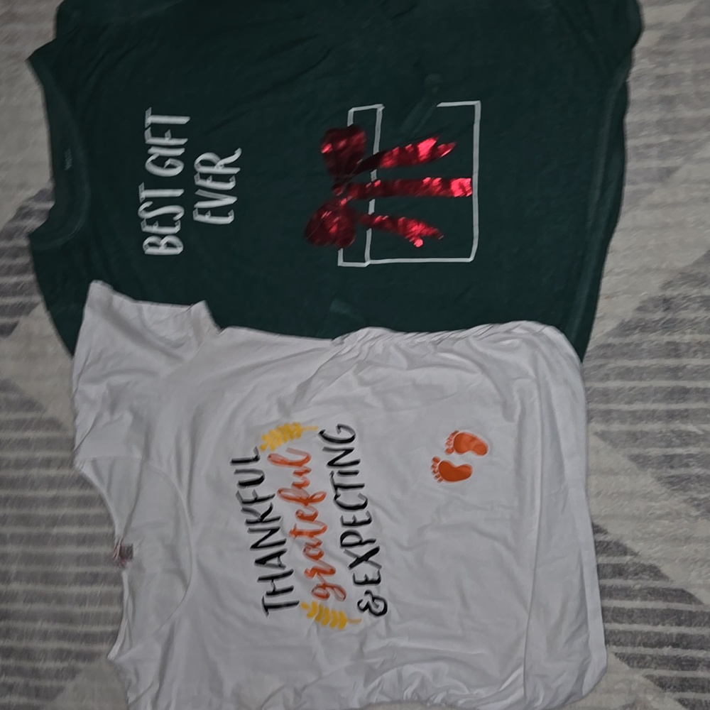 Holiday Pregnancy maternity bundle Thanksgiving (Short Sleeve) and Christmas XL